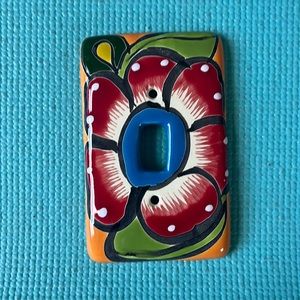 Mexican Talavera tile single switchplate